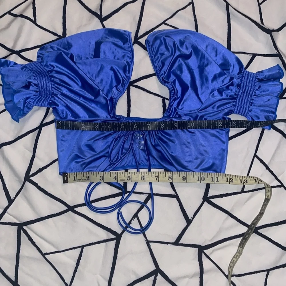 Frankies Bikinis Women's Blue Tankini-Tops Size M NWOT in Rain 🇺🇸